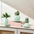 thumbnail image 5 of Cute Animal Shaped Ceramic Small Flower Vase, Light Green Mini Cartoon Animal Plant Pot, Desktop Decor Succulent & Hydroponic Planter, Tiny Cartoon Creature Floral Arrangement Container, 5 of 6