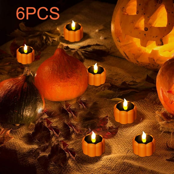 TIMIFIS Halloween Lights Halloween Decorations Halloween Tealights 6PCS Pumpkin Lights Pumpkin LED Lights Pumpkin Decor