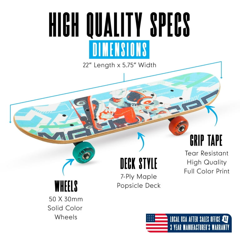 Madd Gear Mini Cruiser Skateboard for Kids and Teens – Lightweight