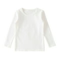 thumbnail image 6 of idosla Girls Long Sleeve Shirts Crewneck Ruched Side Slim Fit Tops Ribbed Knit Casual Tee Shirt 4-15 Years (White, 11-12 Years), 6 of 7