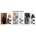 thumbnail image 5 of Women's Casual Oversized Short Trench Coat Plaid Lining Cropped Jacket Fall Windbreaker Outerwear, 5 of 7