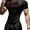 Black-2, variant on Y2k Men's Athletic Compression Shirt Gothic Graphic Compression Shirt Round Neck Short Sleeve Gym Quick Dry Lightweight Workout Tee