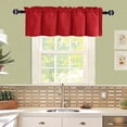 thumbnail image 2 of JIUZHEN Christmas Valance Curtains for Kitchen Window Valances for Living Room/Basement Window Curtains Thermal Insulated Short Rod Pocket Curtain Panels, Red,60 x 18 Inches,1 Panel, 2 of 9