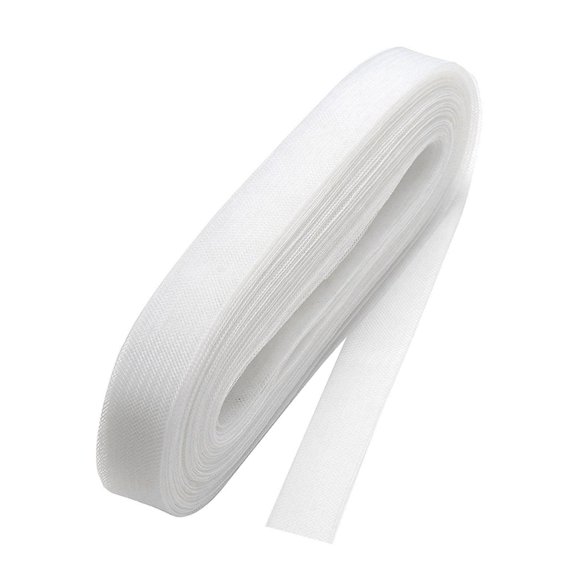 50 yds White Stiff Polyester Horsehair Trim Braid Hem for Sewing Wedding Dress Gowns hat (2")