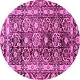 thumbnail image 1 of Ahgly Company Indoor Round Oriental Pink Traditional Area Rugs, 4' Round, 1 of 4