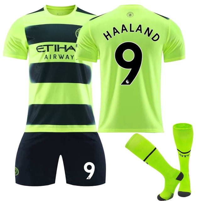 Haaland #9 Jersey Manchester City Soccer T-shirts Jersey Set Kids 26(140-150CM)