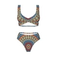 thumbnail image 4 of Daiia Round Mandala Women's Bikini Set Two Piece Swimsuit High Waisted Bikini Adjustable Straps Bikini Perfect for Beach, Pool, and Summer Vacation-Medium, 4 of 9