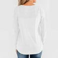 thumbnail image 5 of ABATAB Womens Long Sleeve Henley Shirts Classic V Neck Casual Button down Tunic Tops Loose Fit Fall Dressy Tee Clothes(X-Large,White 5), 5 of 5