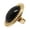 Black, variant on Soumake Ring Adjustable Big Oval Inlaid Alloy Natural Gem Stone Ring For Dating Fashion