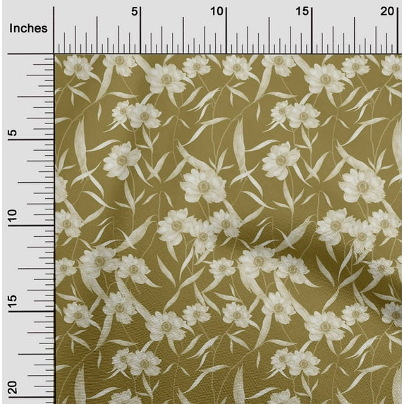 oneOone Cotton Jersey Brown Fabric Florals Sewing Fabric By The Yard Printed Diy Clothing Sewing Supplies 58 Inch Wide