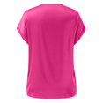 thumbnail image 5 of Sngxgn Women Summer Casual Short Sleeve Tee Shirt Tops Crew Neck Tshirts T Shirt(Hot Pink,M), 5 of 5