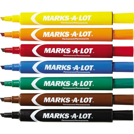Avery Marks-A-Lot Large Desk-Style Permanent Marker, Chisel Tip, Assorted,