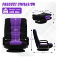thumbnail image 3 of Swivel Gaming Chair Multipurpose Floor Gaming Chair for Playing Video Games, TV, Reading w/Armrest Lumbar Support & 6 Adjustable Postion Backrest for Adults & Kids,Purple, 3 of 8