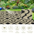 thumbnail image 5 of Hasoo Outdoor Rug Portable Premium Plastic Geometric Floral Pattern for Large Patio Deck Sunroom RV Camping Brown 8 x 10 ft, 5 of 5
