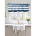 thumbnail image 2 of Valances for Windows Blue Strip Rod Pocket Cafe Window Treatments Valance Curtains for Kitchen Bathroom Laundry Basement Windows 54"x18", 2 of 9