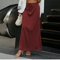 thumbnail image 2 of Women's Elegant Belted Satin Skirt - High Waist, Adjustable Belt, Spring/Summer, Formal/Casual - Satin Fabric, 2 of 8