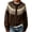 Coffee, variant on Rrxhxhs Cardigan Sweaters for Women Crew Neck Fair‑Isle Jacquard Toggle Closure Long Sleeve Retro Nordic Knit Cover Up