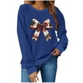 thumbnail image 2 of Christmas Sweatshirts for Women Santa Claus Graphic Crewneck Oversized Long Sleeve Pullover Holiday Party Tops Cozy Casual Christmas Shirt, 2 of 4