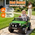 thumbnail image 6 of Sunnyfree 24 Volt Ride on Toys, 4WD 800W Power Car Wheel with Remote, 24V Ride ons with 2 Seater, Electric Car for Kids with Bluetooth, LED Lights, Seat Belt & Lockable Doors, 3-8, Green, 6 of 13