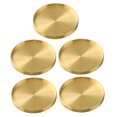 thumbnail image 5 of 5 Pcs Beverage Coasters Cup Pad Marble Drinks Office Golden, 5 of 8
