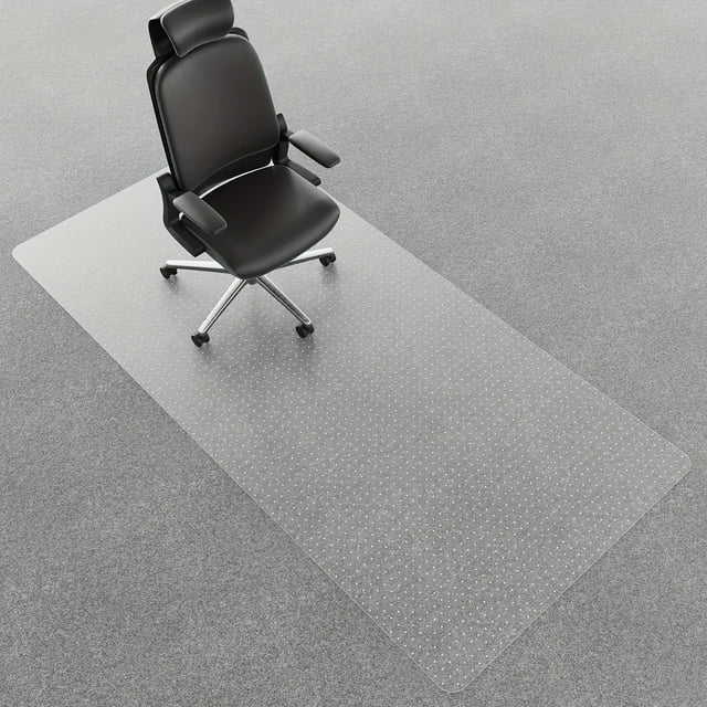 LEEYNEER Easy-Glide Office Chair Mat for Carpet - Rectangle PVC Floor Protector Smooth Rolling Desk Mat for Low Pile Carpets Durable & Quiet Design for Modern Workspaces Workspace Enha