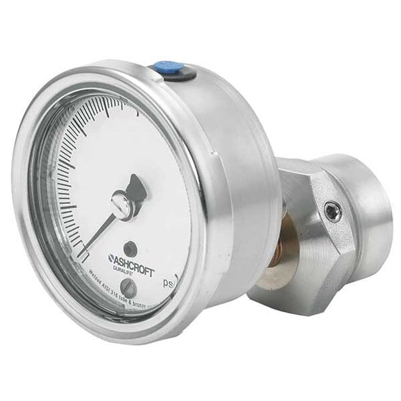 Ashcroft Pressure Gauge,0 to 60 psi,2-1/2In,1/4In 251009AW02B/310SSLXCG60