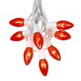 thumbnail image 1 of Novelty Lights 100' C9 Orange Incandescent Christmas String Light Set, Outdoor Christmas Light String, Christmas Bulbs, Roofline Light String, Outdoor String Lights, White Wire, 1 of 5
