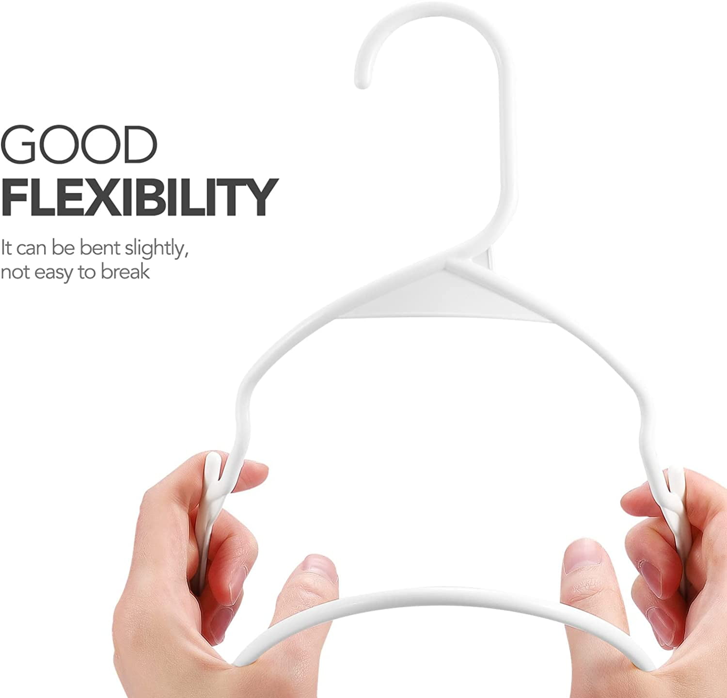 cozymood Plastic Hangers 60 Pack, Plastic Clothes Hangers Space Saving for Closet, Laundry Hangers for Adult Coat, Suit, White