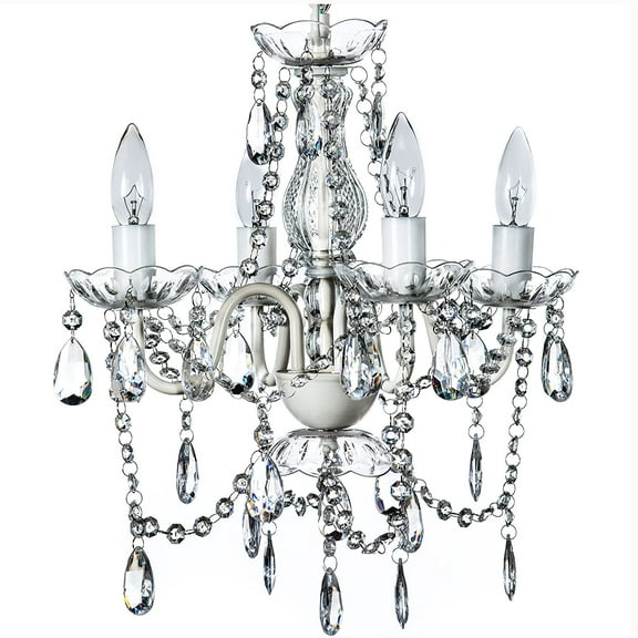 Gypsy Color Acrylic Crystal Chandelier, Clear 4 Light Ceiling Mount