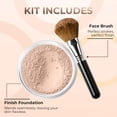thumbnail image 2 of FOUNDATION with FLAWLESS FACE BRUSH Mineral Makeup (LIGHT) Matte Natural Loose Powder Bare Skin Cosmetics Full Coverage Long Lasting All Skin Types SPF 18, 2 of 5