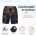 thumbnail image 5 of Lsque Mens Swim Trunks Garden Meditating Weasel Pattern - Bathing Suit Compression Liner - Beach Swim Shorts Swimwear - (S-3XL) - Stretch Quick Dry -XX-Large, 5 of 9