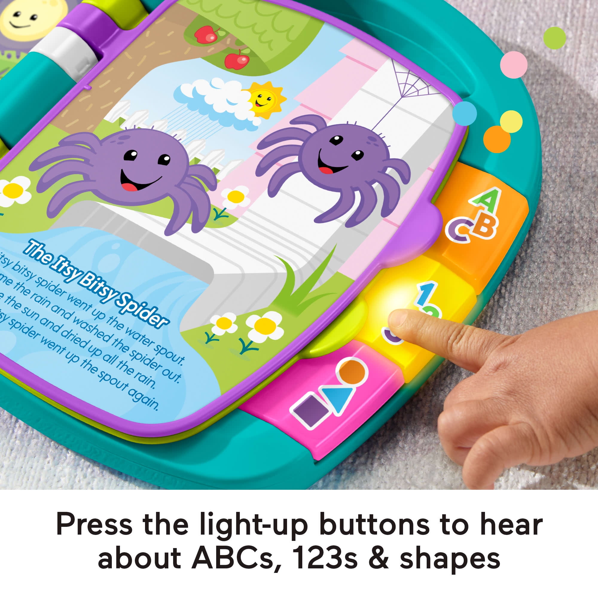 Fisher-Price Laugh & Learn Storybook Rhymes Musical Electronic Learning Toy for Baby & Toddler, Teal