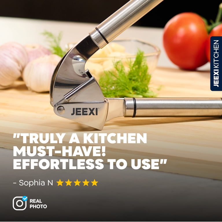 JEEXI Stainless Steel Garlic Press Set photo 4