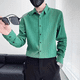 thumbnail image 5 of Camisas y blusas negras de manga larga a rayas blancas para hombre, estilo coreano, tallas grandes, ropa de diseñador social asiático genial, 5 of 5