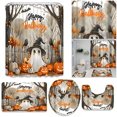 thumbnail image 4 of Cortina Ducha Lindo Conjunto Fantasmas Dibujos Animados Tela Poliéster Halloween Baño Con Ganchos Espeluznante para, 4 of 8