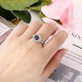 thumbnail image 4 of NUNCAD Round Oval Cut Created Mystic Rainbow Topaz Cubic Zirconia CZ 925 Sterling Silver Halo Engagement Rings for Women, 4 of 5