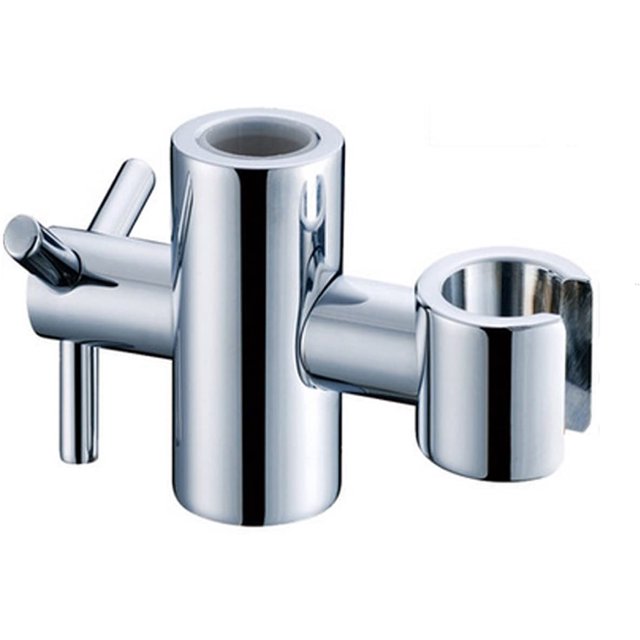 Soporte de cabezal de ducha de repuesto para barra deslizante - Altura y ángulo ajustables - Latón macizo - Plata - 20 mm