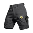 thumbnail image 6 of Men's Quick-drying Cargo Shorts with Multiple Pockets and Adjustable Waistband Featuring Tactical Design for Hiking Trails Outdoor Adventures Game Days Black XXXL, 6 of 7