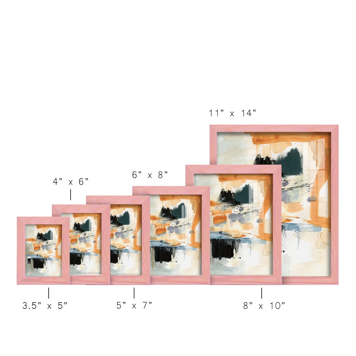 Seria II - Framed Print w/glass - Sunset Pink