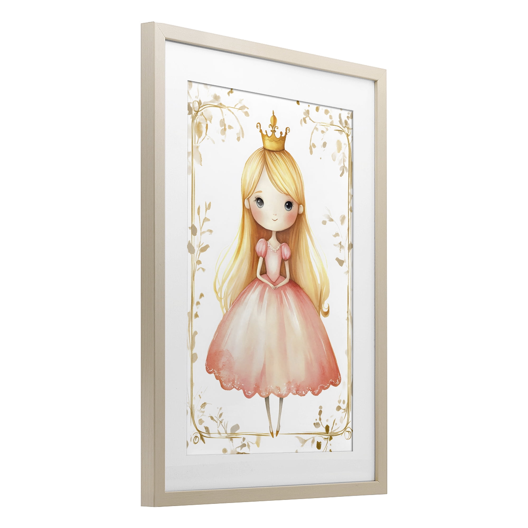 Stupell Industries Golden Crown Fairytale Princess Birch Framed Print Under Glass, design by Creative Studio