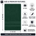 thumbnail image 2 of Dan River Salon Towel Pack of 24 Soft Quick Dry Absorbent Cotton Spa Hand Towel - Hunter Green, 16 x 26 Inches, 2 of 9