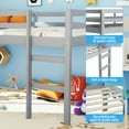 thumbnail image 4 of Miniyam Twin Loft Bed for Kids, Solid Wood Frame with Ladder and Guardrails, Space-Saving Design, Gray, 4 of 7