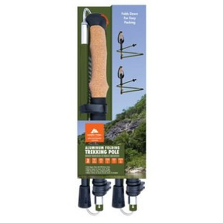 Ozark Trail Aluminum Folding Quick Lock Trekking Poles with Cork Grip, 2 Hiking Poles