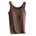 thumbnail image 1 of Lenpel Débardeurs Grande Taille pour Femmes Doux Décontracté Col Rond Camisole Ajustée avec Soutien-Gorge Intégré Sans Manches, 1 of 7