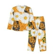 thumbnail image 2 of Disketp Pajamas Set Long Sleeve Sleepwear Womens Button Down Nightwear Pj Sets-White Floral And Butterflies, 2 of 9
