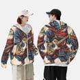 thumbnail image 4 of Fotbe Samurai Frog Guitar Chaqueta con Protección Solar UPF 50+ para Hombre y Mujer, Camisa con Capucha y Bolsillos-Small, 4 of 7
