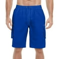 thumbnail image 2 of MIXUE Mens Shorts Summer Solid Color Swimming Trunks Mesh Beach Pockets Mens Workout Shorts Beachwear,Blue,34, 2 of 6