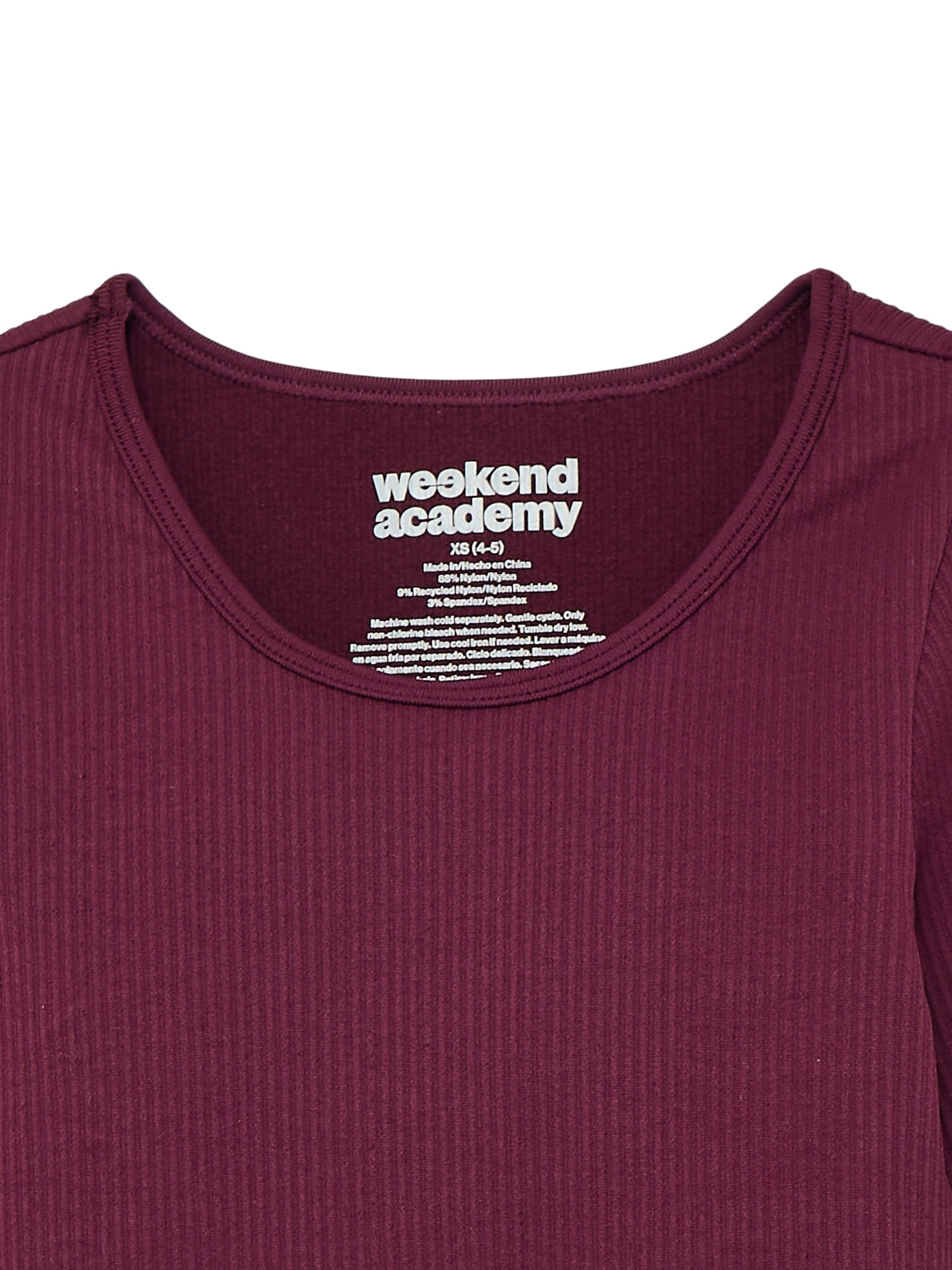 Weekend Academy Girls Seamless Top with Long Sleeves, Sizes 4-18