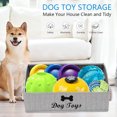 thumbnail image 5 of Brabtod Dog Toys Storage Bins-Foldable Fabric Trapezoid Organizer Boxes with Weave Rope Handle,Large Collapsible Basket for Shelves,Dog Apparel GreyStrip, 5 of 7