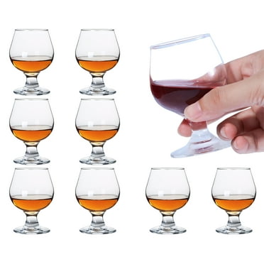 Shot Glasses, 100ml/3.5 oz oz Shot Glass Set of 8 Cute Brandy Cognac Glasses/Clear Shot Glasses/Mini Brandy Glass